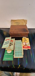 1960s Green Stamps With Wooden Box