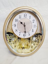 Oval Gold Tone 3D Clock