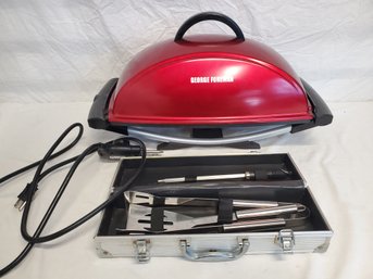 George Foreman Grilling Machine Model GFO201R And Mini BBQ Tools