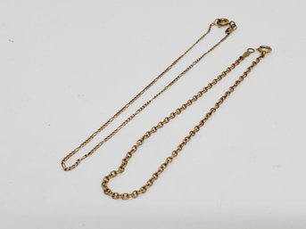 Two Vintage 14K Yellow Gold 8' Bracelets (Bag E)