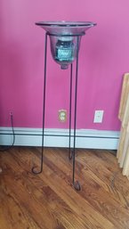 Candle Or Plant Stand, Metal And Glass, 42'H, 12'Rd, 2 Of 2