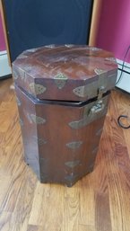 Asian Theme, Octagon Storage Or Foot Stool,  1 Of 2, 18'H X 12'