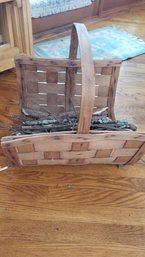 Wood  Carrier  Made Of Woven Wood, 15 X 16