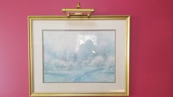 Framed Art With Light (needs Battery), Swans In Stream 1 Of 2, 30 X 24H