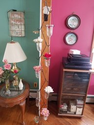 Unique  Metal/glass Hanging Flower/candle Holder, Adjustable, 8 Total Pieces, 78'L