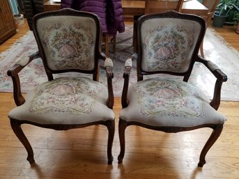 Pair Of Antique Dancing Ladies Side Chairs
