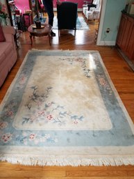 Sculpted Floral Wool Rug, Tight Weave, 10' X 6'