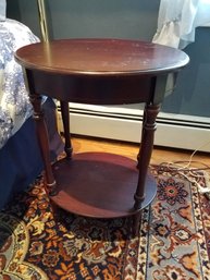 Oval Side Table With Shelf, 27H X 20 X 15