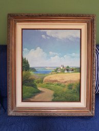 E. Birk Oil Painting, Holland Scene - Wood Frame, 23 X 27