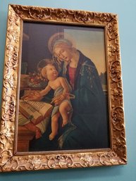 Framed Painting (Botticelli) - Madonna And Child, 19 X 25