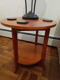 Wood Round Side Table - 22D X 22H
