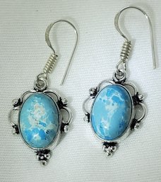 Silver Plated Larimar Earrings