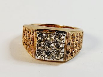 Vintage Large Size Gold Tone Electroplate Ring