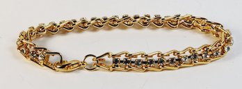 Unique Gold Tone Ornate Tennis Bracelet