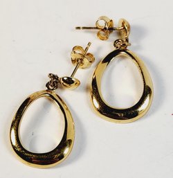 Sweet  Gold Over Sterling Silver Modern Hoop Earrings