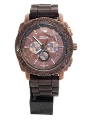 Men's Vintage Brown Multi-function Watch By Swiss Hunter