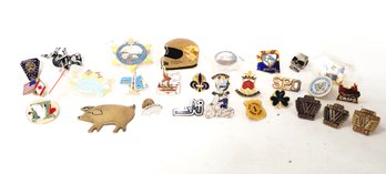 Assorted Vintage Motorcycle & Law Enforcement Pins & Buttons