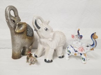 Ceramic & Bejeweled Elephant Statues