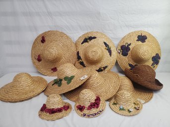 Assortment Of Straw Functional & Decorative Hats