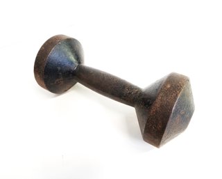 Primitive Vintage 20 Lb Cast Iron Dumbell