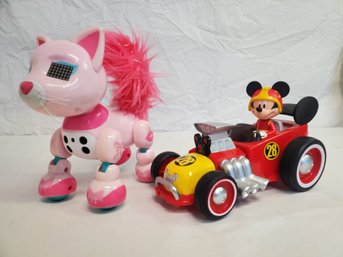 Jada Disney Micket Mouse RC Car-No Remote & Zoomer Meowzies Pink Interactive Robot Cat