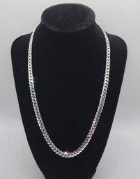 Beautiful Italian Sterling Silver Flat Pave Necklace