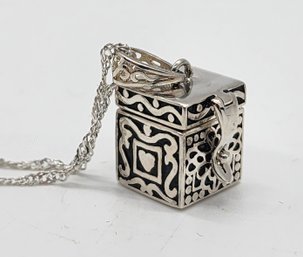 Prayer Box In Sterling With White CZ & Chain