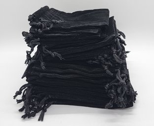 Lot Of 50 Medium Sized Black Velvet Jewelry Bags