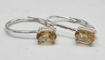 Brazilian Citrine Lever Back Earrings In Sterling