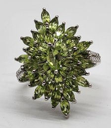 Premium Peridot Ring In Platinum Over Sterling