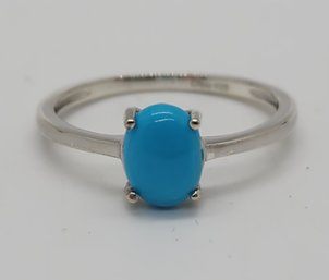 Sleeping Beauty Turquoise Ring In Platinum Over Sterling