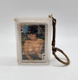 Vintage Risque Mini Nude Playing Cards Keychain