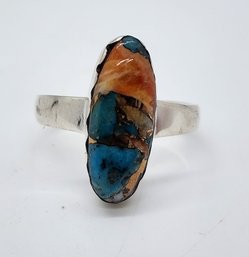 Spiny Turquoise Ring In Sterling Silver