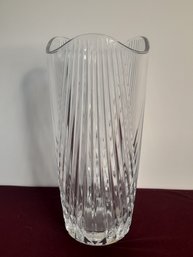 Heavy Cut Glass Vase