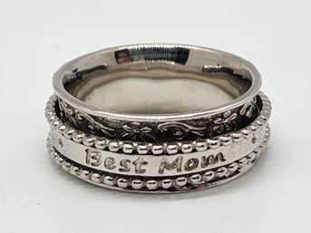 Size 9 Best Mom Spinner Ring In Sterling