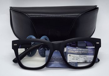 Universal Thread Matte Black Square Blue Light Filtering Eye Glasses