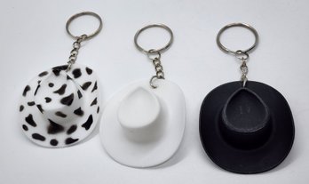 3 Handmade Cowboy Hat Keychains