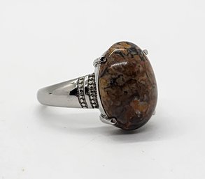 Venus Jasper Ring In Stainless Steel