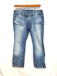 Men's Diesel Straight Leg Distressed Denim Jeans Size 29W X 29L