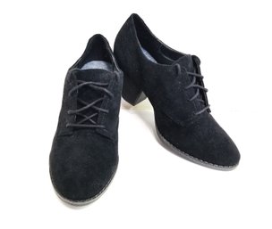 Dr. Scholl's 'Cheer' Black Suede Heeled Oxford Lace Up Shoes Size 8.5M