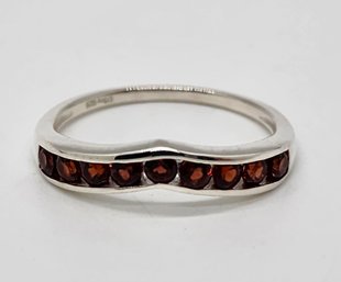 Red Garnet Ring In Sterling Silver