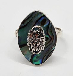 Abalone Shell Ring In Sterling Silver