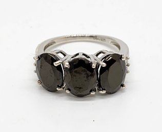 Elite Shungite & Moissanite Ring In Platinum Over Sterling