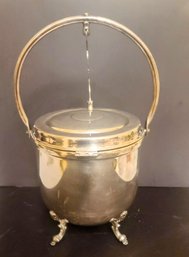 Vintage Silver Plate Claw Foot Tilt Open Ice Bucket