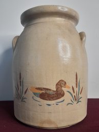 Duck Painted Pottery Crock 2