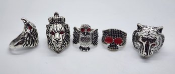 Lot Of 5 Novelty Men's Rings