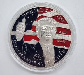 President Trump 45th Commerative Coin In Case