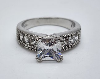 Vintage CZ Ring In Sterling