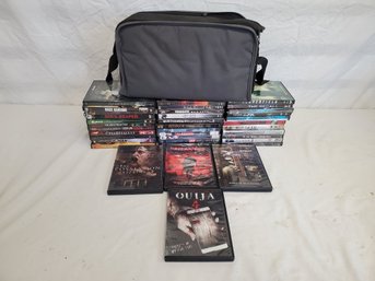 DVD Movie Lot & Soft Zippered DVD Storage Bag -Adventure, Horror & More (Lot C)