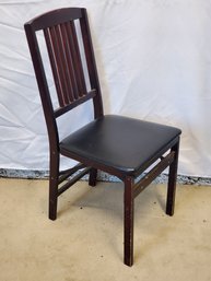 Single Cosco Brown Wood Folding Chair With Padded Seat